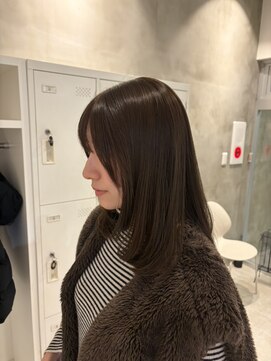 艶ナチュラルブラウン×まとまりミディ【EDGE大分】