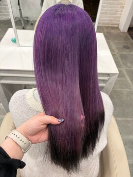 if パープル/裾カラー/ブラック