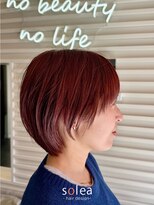 ソレア(solea)&nbsp;春の丸みショート×艶レッドカラー