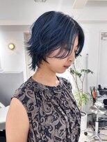 カットライン(CUTLINE)&nbsp;ウルフカットショートウルフウルフレイヤーハイトーンネイビー