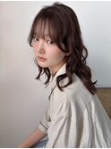 デジタルパーマ/ミディアムレイヤー/韓国巻き風/顔周りカット