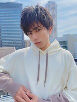 ルービック(Rubik's)&nbsp;シンプル黒髪くせ毛風パーマ/ツーブロックマッシュショート