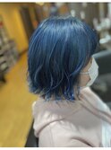 外はねボブ コバルトブルー