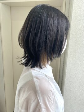 ヘアーデザイン シュシュ(hair design Chou Chou by Yone) ダークグレージュ×レイヤーくびれボブ♪