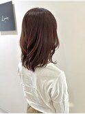 大人可愛い20代30代40代小顔 ブリーチなしピンクカラー