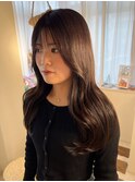ダークブラウン/韓国/髪質改善/学割U24/前髪カット/ダブルカラー