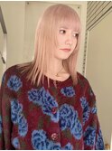 ハイトーンベージュ　ピンクブロンド　表参道美容室