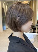 青山髪質改善カラーミディアムボブアッシュグレージュ50代60代