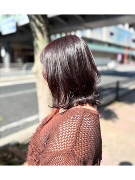 フラン(flan) ボルドーカラー×レイヤーボブ【安武】