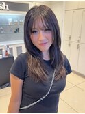 美髪レイヤーカット/顔まわりレイヤー/くびれミディアムレイヤー