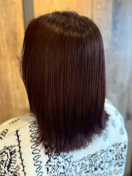 ナフィ バイ エイム 町田店(Nafie by eim) 外ハネミディアム/結べるボブ/チェリーブラウン/ボルドーカラー