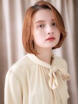 カバーヘア ブリス 志木南口駅前店(COVER HAIR bliss)&nbsp;プレトワカラーボルドーブラウンかきあげワンレンボブ20代30代W
