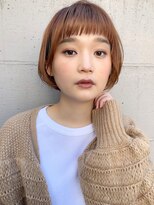 【mee.】ハセガワヒトシオレンジベージュ　ミニボブ☆表参道