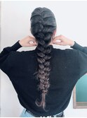 シンプル編み込みロング