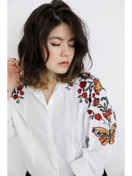 エンディアリング 東銀座(Endearing) 斜めバング/グレージュカラー/デザインカラー/眉毛/銀座/東銀座