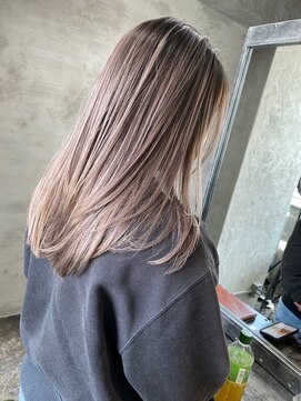 アポロ 横浜駅店(apollo) ハイライトバレイヤージュダブルカラーミルクティーベージュ