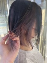 アメイジングヘアー 千歳店(AMAZING HAIR) イヤリングカラー/ピンクベージュ/切りっぱなしボブ