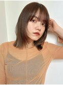 レイヤーカット/ミディアムレイヤー/ブラウンベージュ