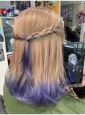 ツイステ ヴィル ベージュ ラベンダー グラデーション ブリーチ