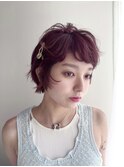 ワインレッドショート☆
