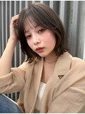 くびれヘア/オリーブグレージュ/シークレットハイライト/前髪