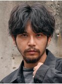 メンズシースルーマッシュニュアンスパーマシャドウパーマテテ風