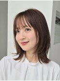 表参道縮毛矯正ミディアムレイヤー髪質改善アッシュグレー30代