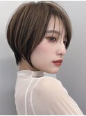 マレットヘアハイライト髪質改善オリーブグレーココアベージュ