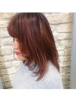 ゾンネ(ZONNE)&nbsp;【ZONNE】後れ毛パーマ×デザインオレンジ