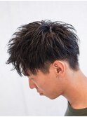 似合わせカットイメチェン/束感ハーフアップバング/メンズ