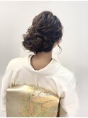結婚式お呼ばれ訪問着でサイドアップ