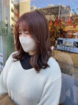 クララ サカエ(CLALA Sakae LA.DONNA group) ブリーチ無しwカラー　ピンクベージュ