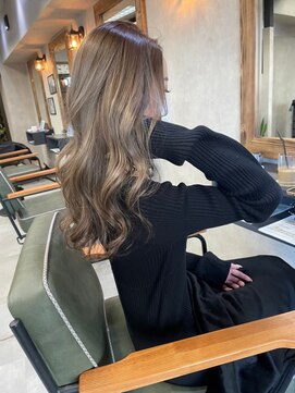 サニー 渋谷(SUNNY) バレイヤージュショコラアッシュハイライトグレージュカラー