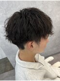 カルマパーマ/ベリーショート/ダークアッシュ/ニュアンスパーマ