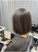after→Before※右スワイプ小顔◎ネビージュ ハイライトカラー