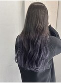 ロングレイヤー グラデーション パープルグレージュ 横浜