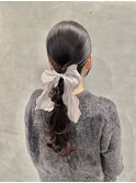 【タイトポニーテール】/結婚式/二次会/同窓会/銀座/ヘアセット