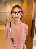 軽すぎないシースルーバング×ショートボブ(コーラルピンク)