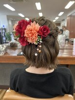 デビュー ヘアーメイク&nbsp;ホワイトグレージュ/デジタルパーマ/チェリーブラウン/宜野湾