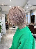 20代30代大人かわいいダブルカラーくせ毛風パーマ乾かすだけ