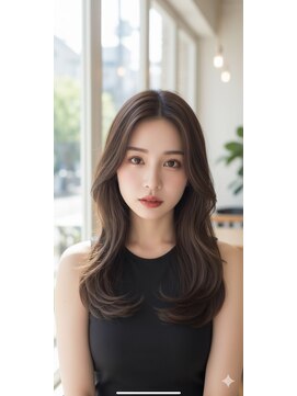 羽根エクステ×ブリーチカラー×韓国風