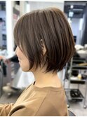 静岡駅ショートボブショートカット顔まわりレイヤーカット韓国風