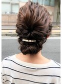 くるりんぱとロープ編みのシニヨンアレンジ