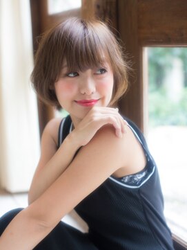 ヘアーアンドネイル フィフティーン ラブ 仙台泉大沢店(Hair&Nail Fifteen Love) ひし形シルエットの小顔ショートボブ