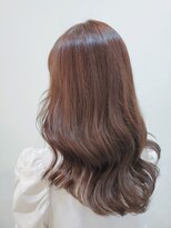 ヘアーデザイン ミヤビ 広尾(HAIR DESIGN MIYABI) 艶々韓国風ロングウェーブ×ブラウンベースピンクカラー