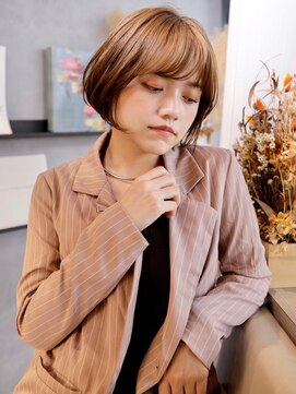 エムスラッシュ 表参道(M.SLASH) 表参道/ミルクティアッシュ/艶カラー/ミニボブ/前下がり