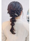 編み込みヘアセット 編み下ろしヘアセット