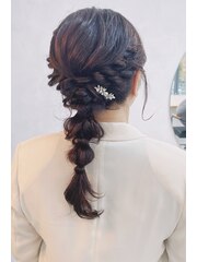 編み込みヘアセット 編み下ろしヘアセット