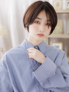 カバーヘア ブリス 川口(COVER HAIR bliss) 小顔補正カットうざバング透明感丸みショートc7川口20代30代40代