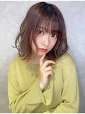 アンブレラカラー/こなれミディ/ウェーブパーマ/前髪/錦糸町